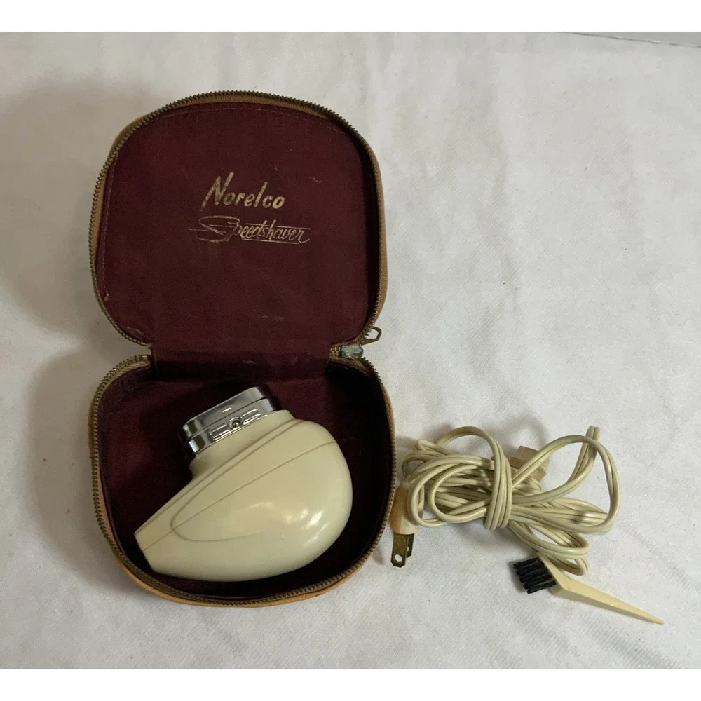 Vintage 1950's Classic‎ Norelco Rotary Electric Speedshaver Mid Century w/ Case